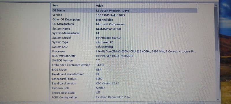 HP Probook 650 G2 l 8GB RAM l 128 GB M2 l 500 HDD 7