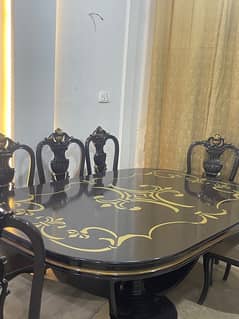 pure wooden 8 seater dining table