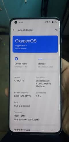 Hi i am Selling My One Plus 5G 16gb 256gb non Pta