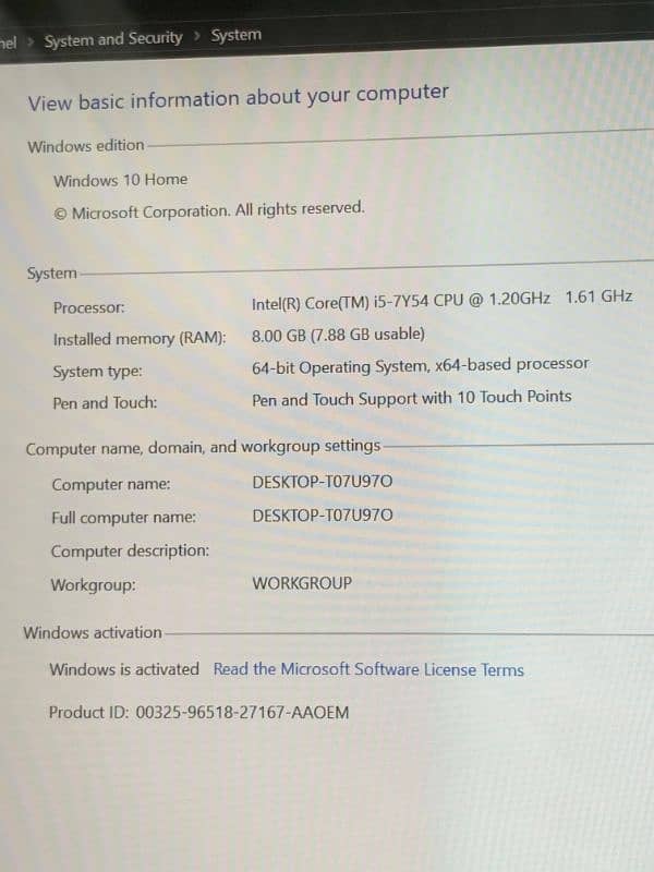 laptop i5 7gen [ touch + pen] 1