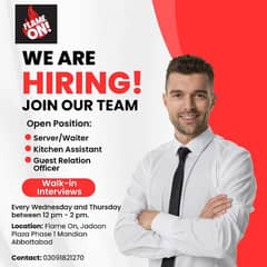 Hiring staff for restaurant