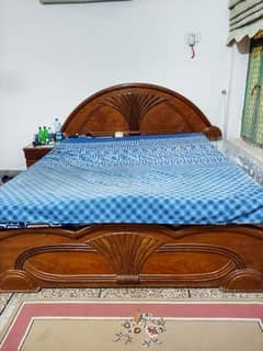 Pure Sheesham Wood Bed and Side Table