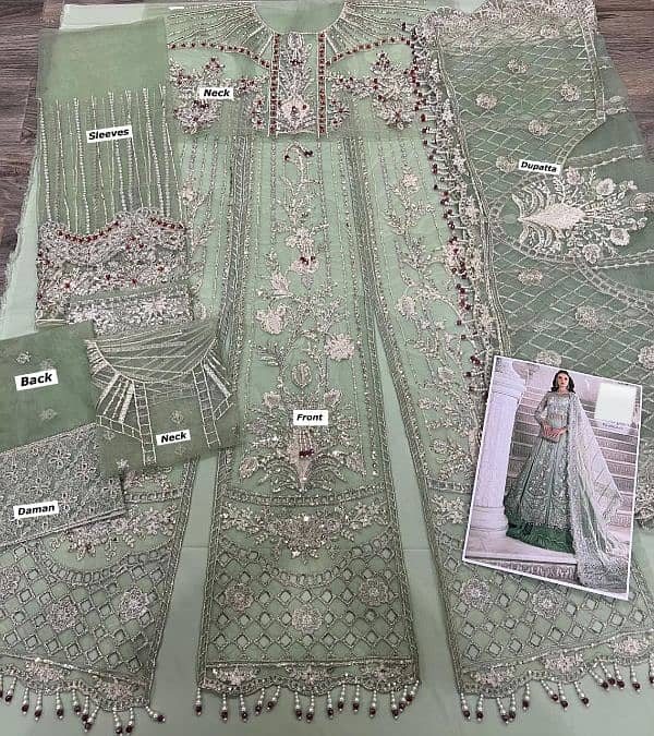 MARIA B 3 PCs Unstitched Fully Heavy Embroidery Suit 0