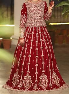 Velvet Bridal lehnga choli