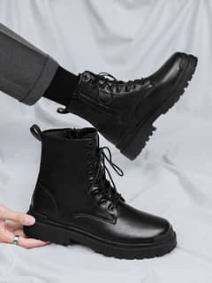 Jet Black Military Shoes