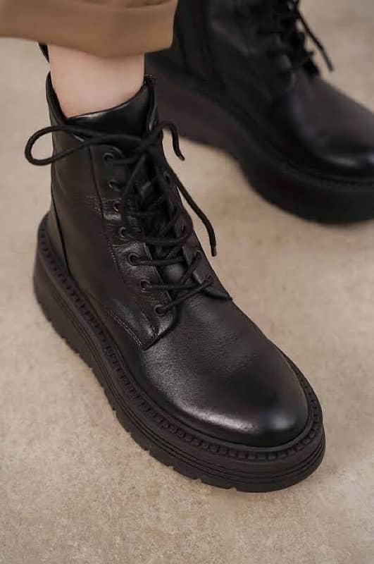 Jet Black Military Shoes 1