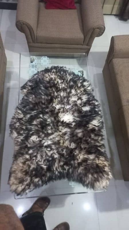 Icelandic natural gray sheep skin antique piece 0