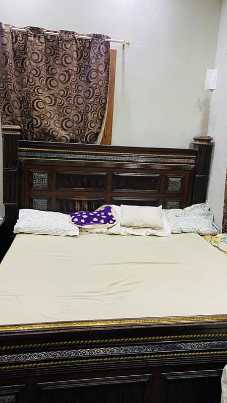 bed with dressing table & 2 side tables & mattress 0