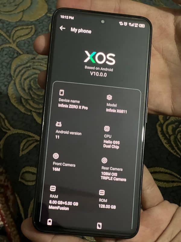 infinix zero x pro 8+8 Ram 128 storage 3