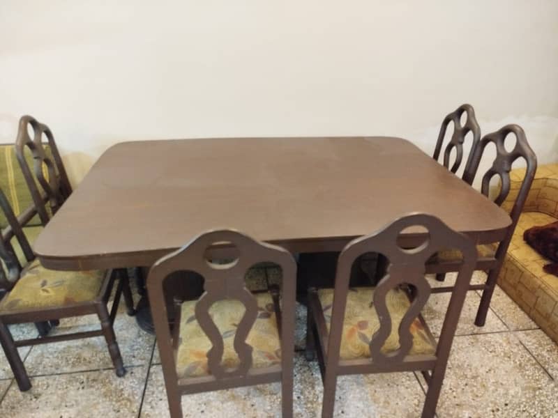 6 Person Wooden Dining Table 0