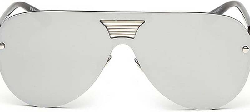 Branded Metal Studs Mask Sunglasses in Silver 1