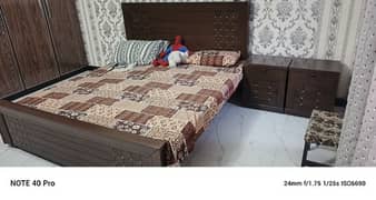 double bed set side table