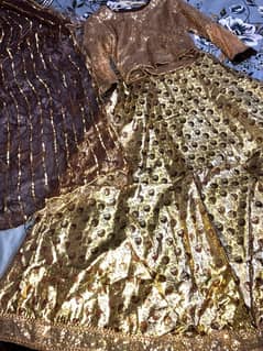 Golden Lehenga choli for Mehendi 0