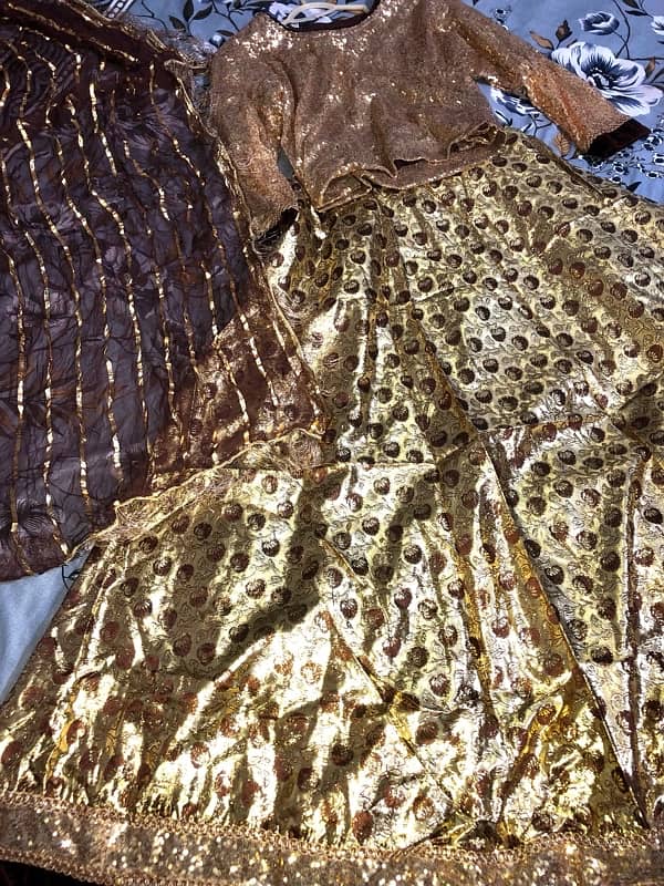 Golden Lehenga choli for Mehendi 0