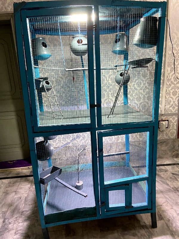 Well Furnished Cage For Parrots (Coloured+Sheeted) 2