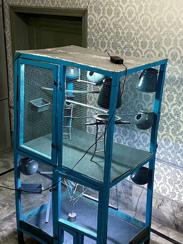 Well Furnished Cage For Parrots (Coloured+Sheeted) 3