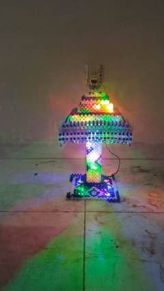 Decorated lamp made of beautiful beads with beautiful color lights