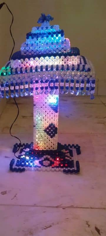 Decorated lamp made of beautiful beads with beautiful color lights 1