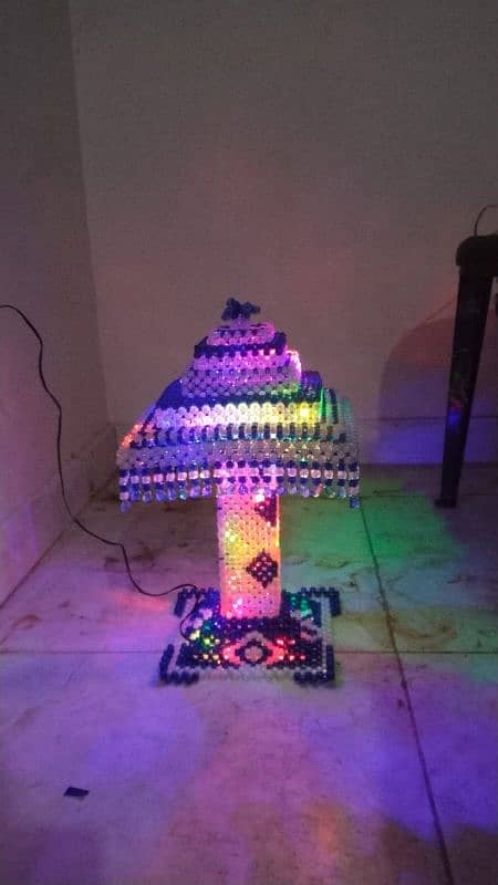 Decorated lamp made of beautiful beads with beautiful color lights 2