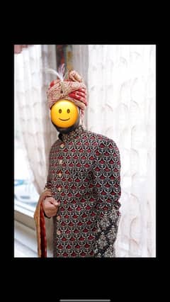 Barat sherwani with qhussa and qula