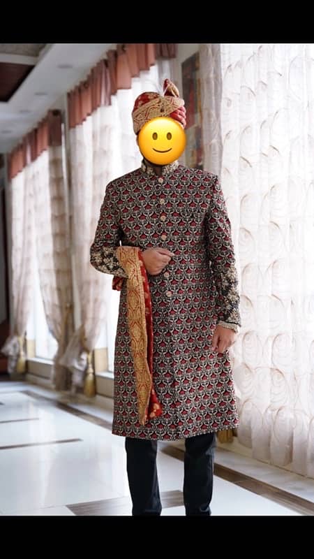 Barat sherwani with qhussa and qula 1