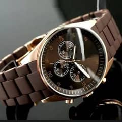 man's Brown stainless steel chain strap watch