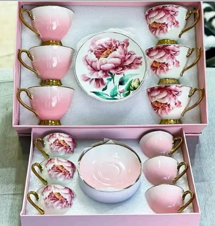 Tea set box rose and pink 0