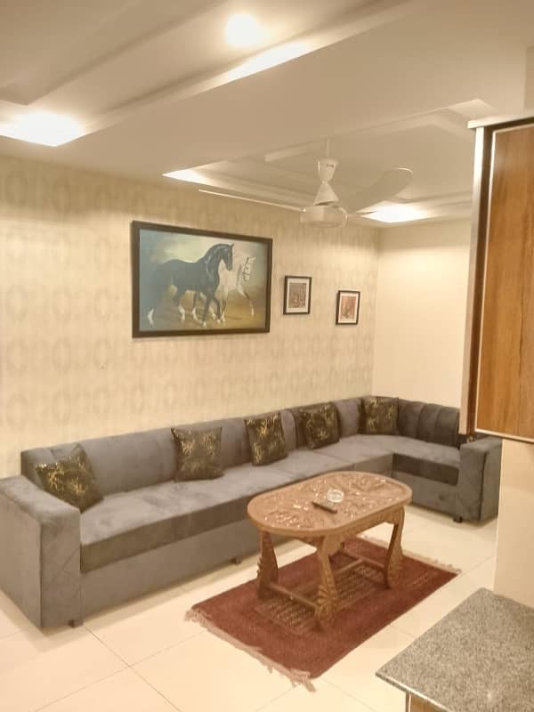 1 bed Apartment Fully Furnished For Rent Iqbal Block Bahria Town Lahore 1