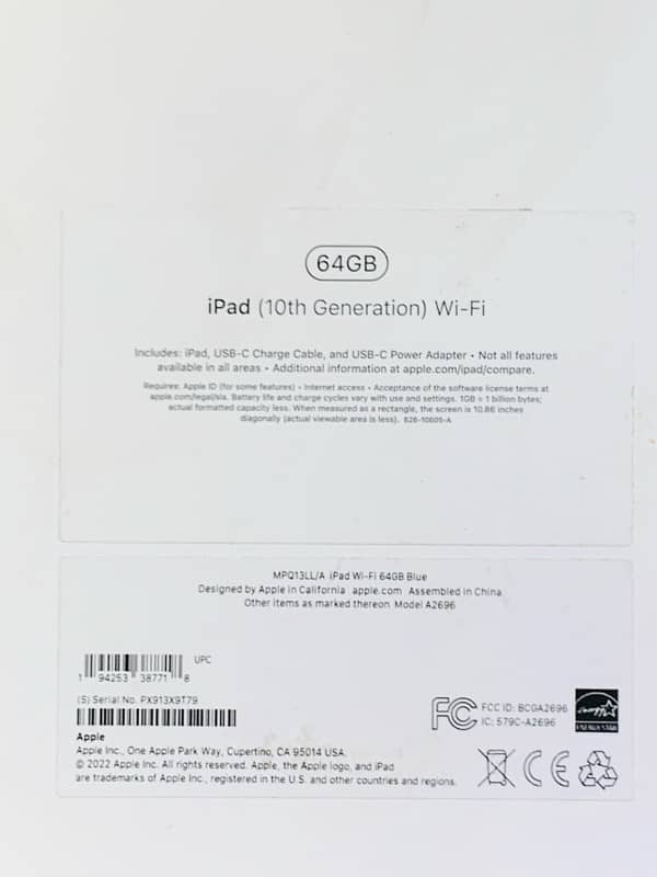 iPad 10th generation 64GB with full box 2