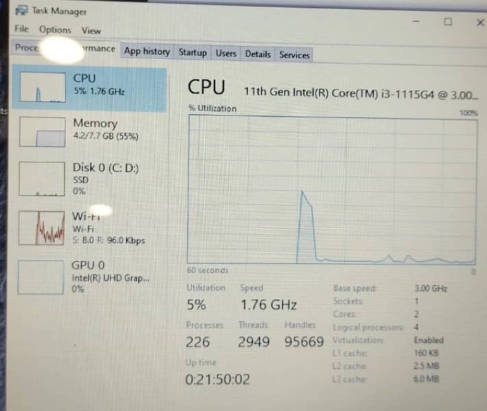 HP Pavillion i3-1115G4 3Ghz 11th Gen used 9