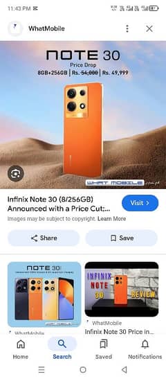 Infinix note 30 with orgnal box chrge sth ha 8 256 good 4 month wrnty