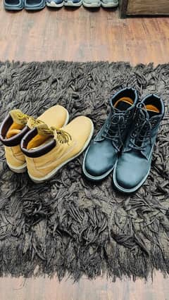 Black & Yellow Premium LEATHER Boots(Lark & Finch)(Top Quality)