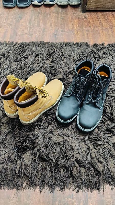 Black & Yellow Premium LEATHER Boots(Lark & Finch)(Top Quality) 0