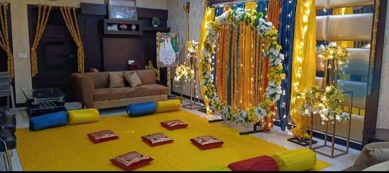 Mayo decor/mandi decor/dolki decor/lights decor/Dj/flower decor 15