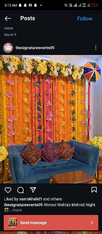 Mayo decor/mandi decor/dolki decor/lights decor/Dj/flower decor 19