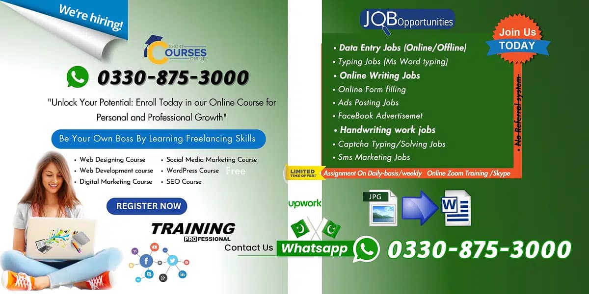 We offer handwriting assignment work /online jobs, data entry jobs, a 0