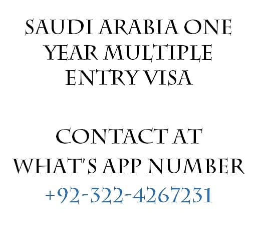 Saudi Arabia One Year Multiple Entry Visit Visa 0