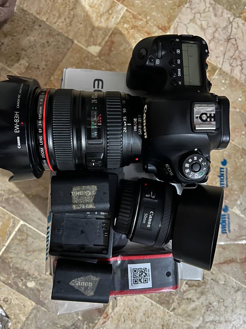 Canon 6D Mark ii With Canon 24/105 And Canon 50. MM 1.8 1