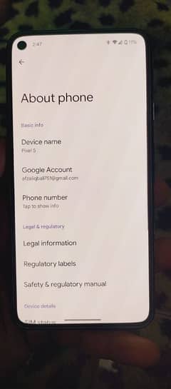 Google pixel 5 8-128 pta approved