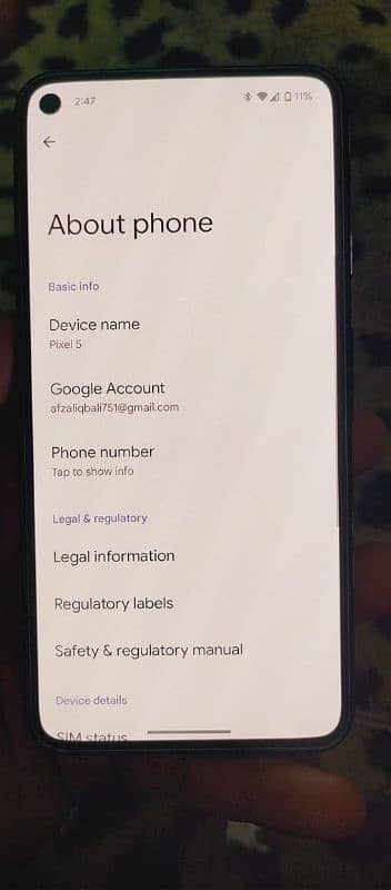 Google pixel 5 8-128 pta approved 0