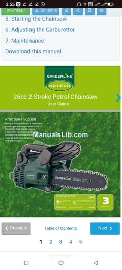 Chainsaw 26cc 2 Stroke Petrol Gardenline Brand