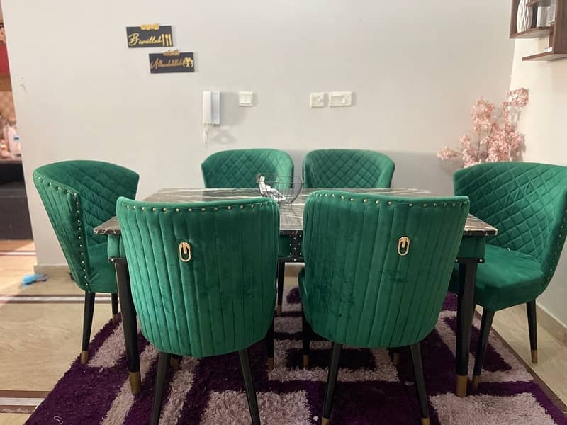 Dining table /marbel table / 6 table chairs 3