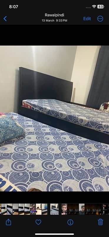 2 single beds with side tables and mattress 3