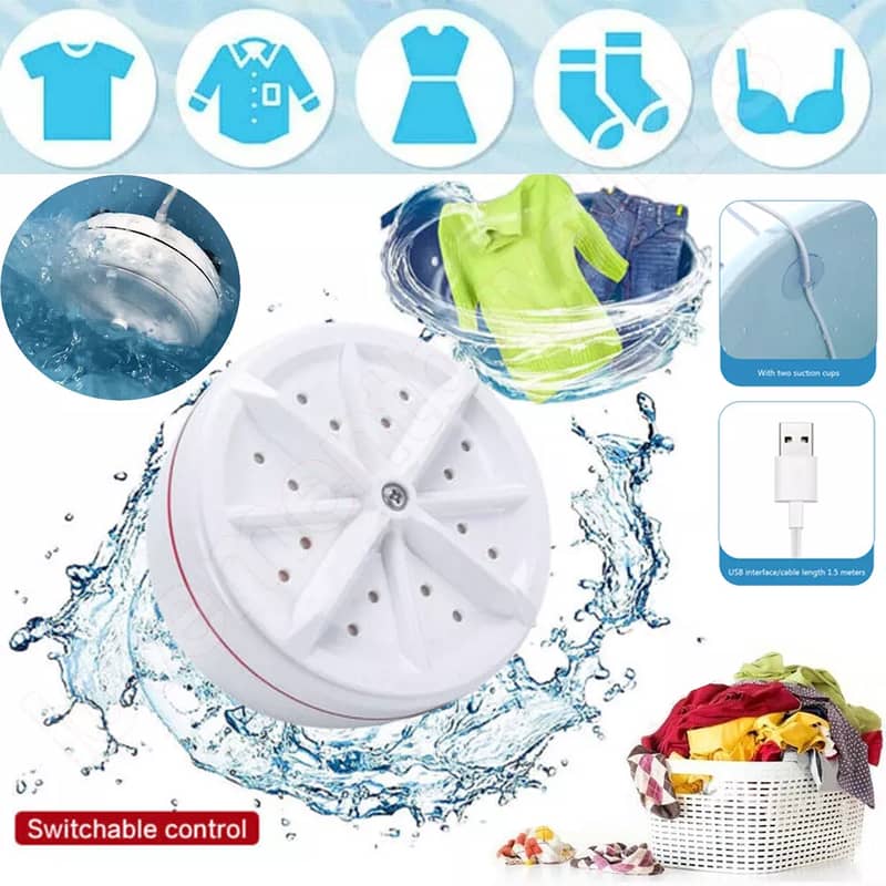 Ultrasonic Turbine USB Washing Machine Washer Travel For Baby clothes 0