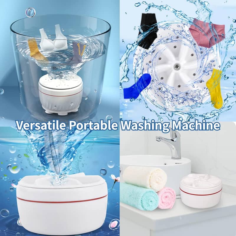 Ultrasonic Turbine USB Washing Machine Washer Travel For Baby clothes 2