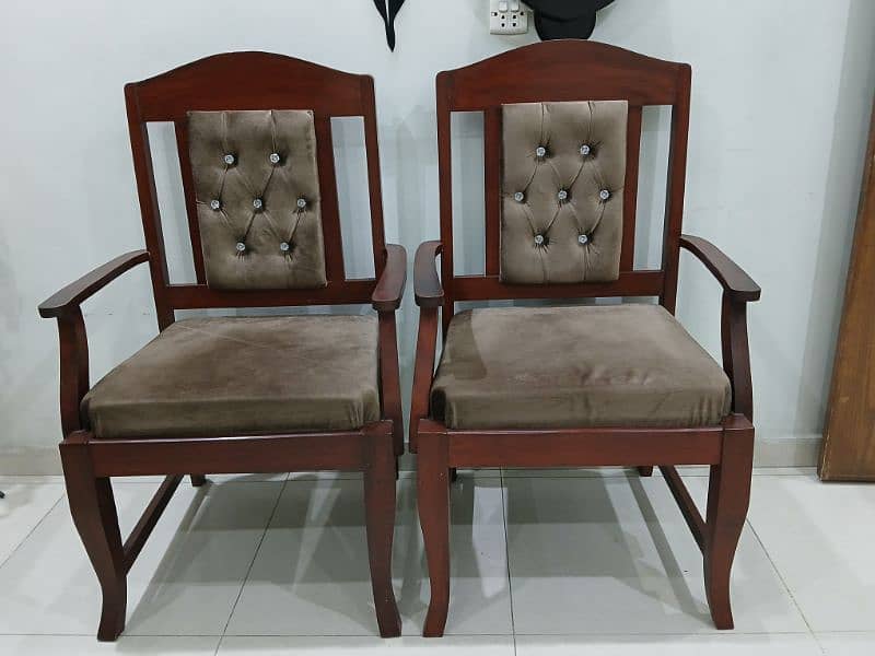 2 Room chairs made in wooden for sale 2