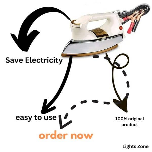 DC 12V Solar Dry Iron(03024091975) DC 12V Solar or Battery Iron 5