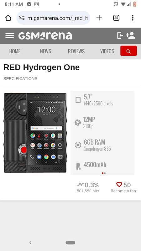 HYDROGEN 01 6/128 snapdragon 835 5