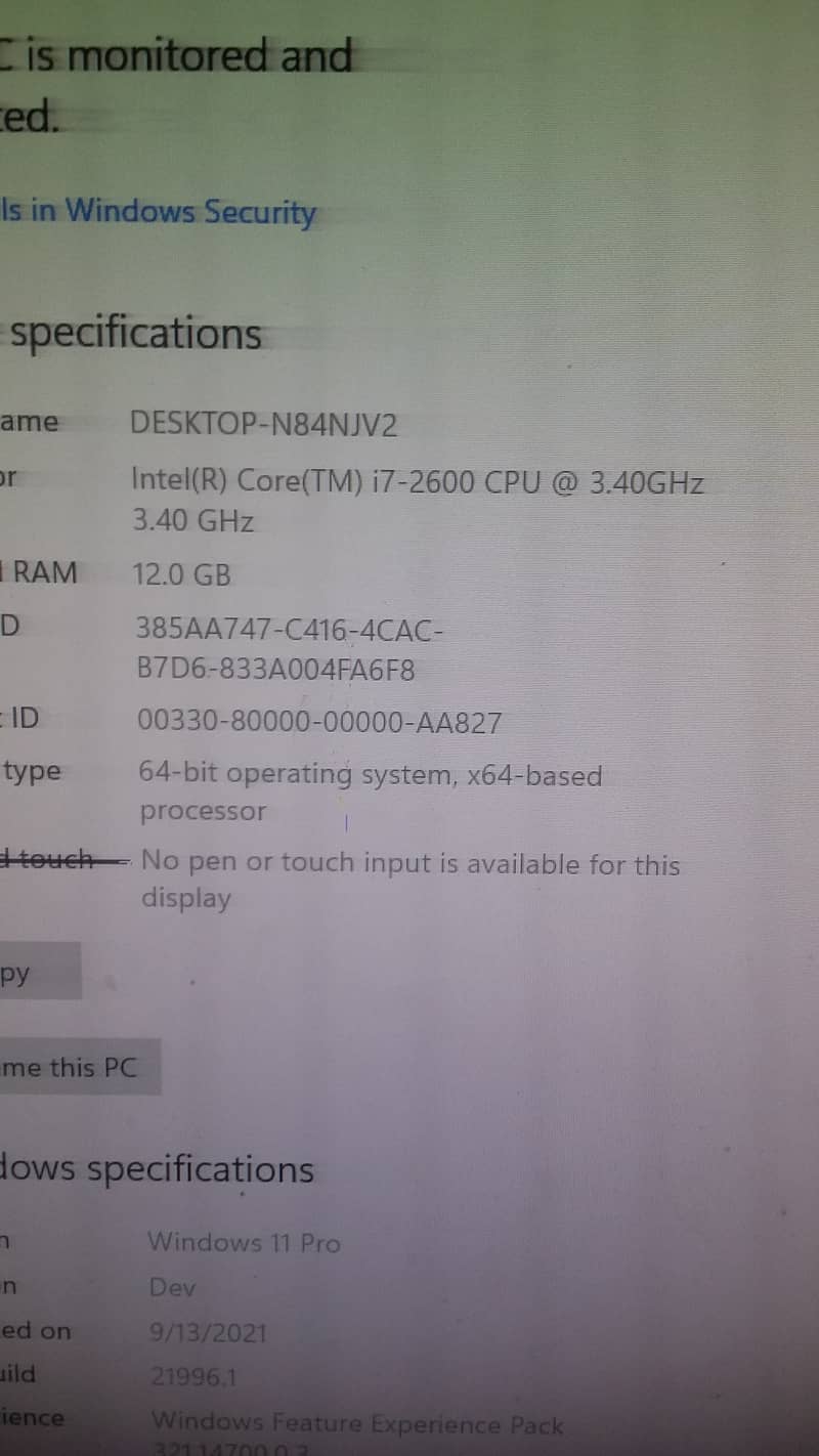 Intel Core i7-2600  + 12Ram + 4Gb GPU GTX 745 6