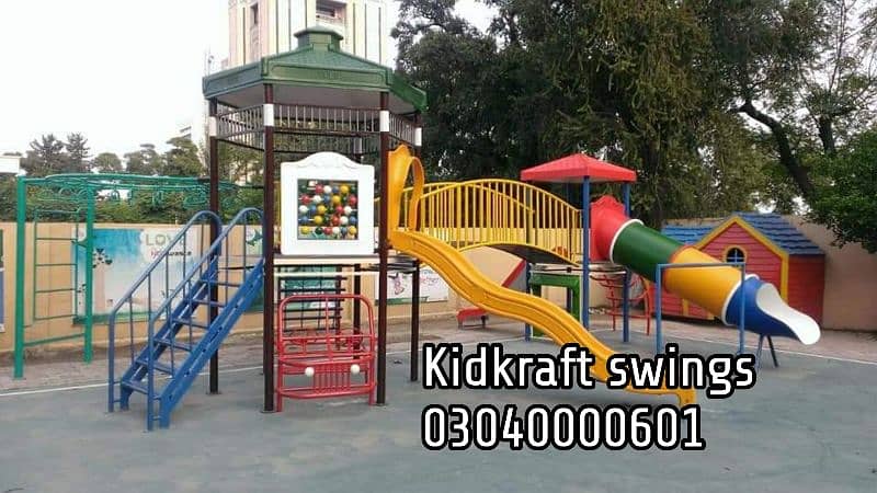 Playground Equipment, Swings, Slides, Seesaw, Merry go round, climber 1